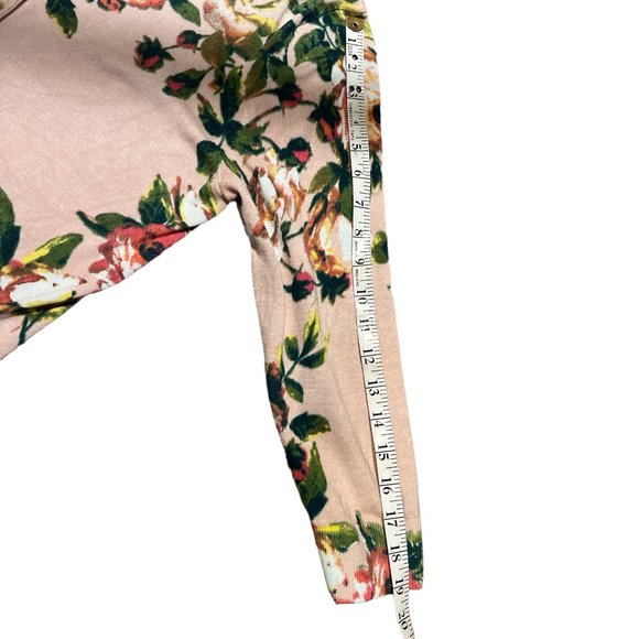 GNW Floral Cardigan Size Large Button Down Pale Pink Very Pretty Rayon - Picture 12 of 13
